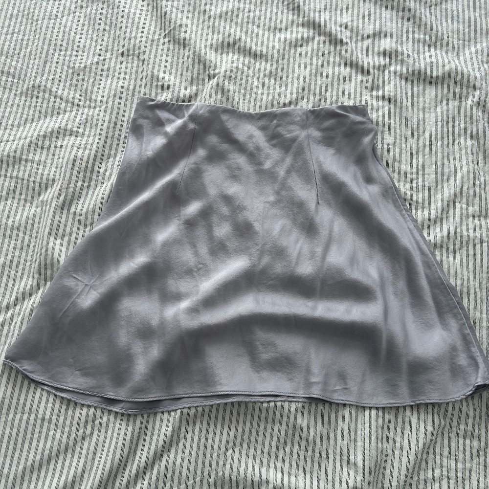 Quince Silk Mini Skirt (XS Grey Lilac)